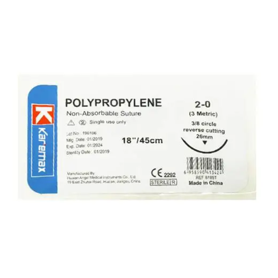SUTURA PROLENE 2-0 AGUJA CURVA 60MM 75CM X 1 UND